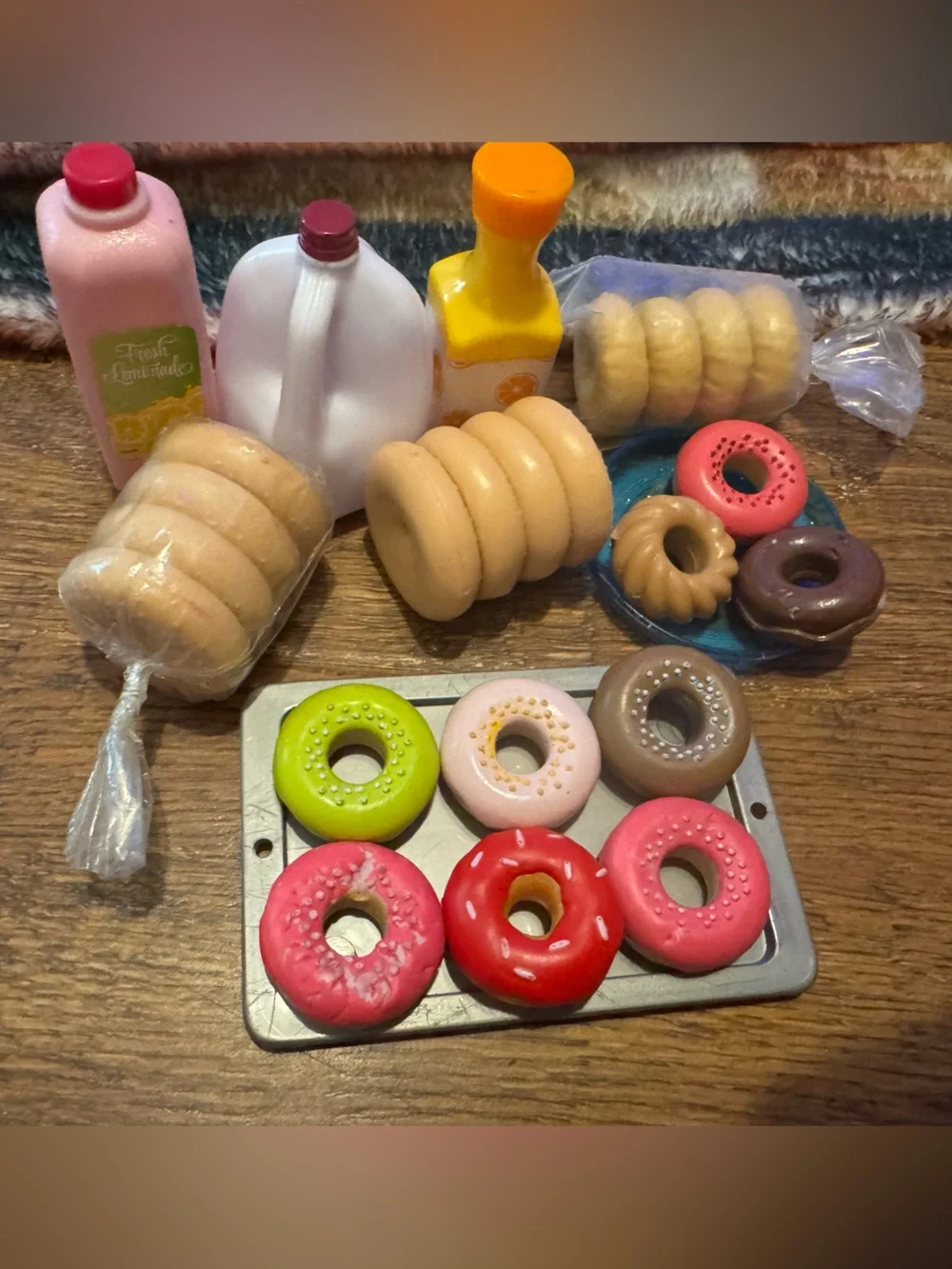 American Girl & Our Generation breakfast food & drinks donuts, juice & bagels
